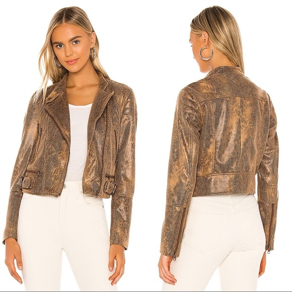Free People Jackets & Blazers - NEW Free People Fenix Snake Moto Biker Jacket